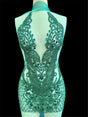 Emerald Green Rhinestone Bodice Applique
