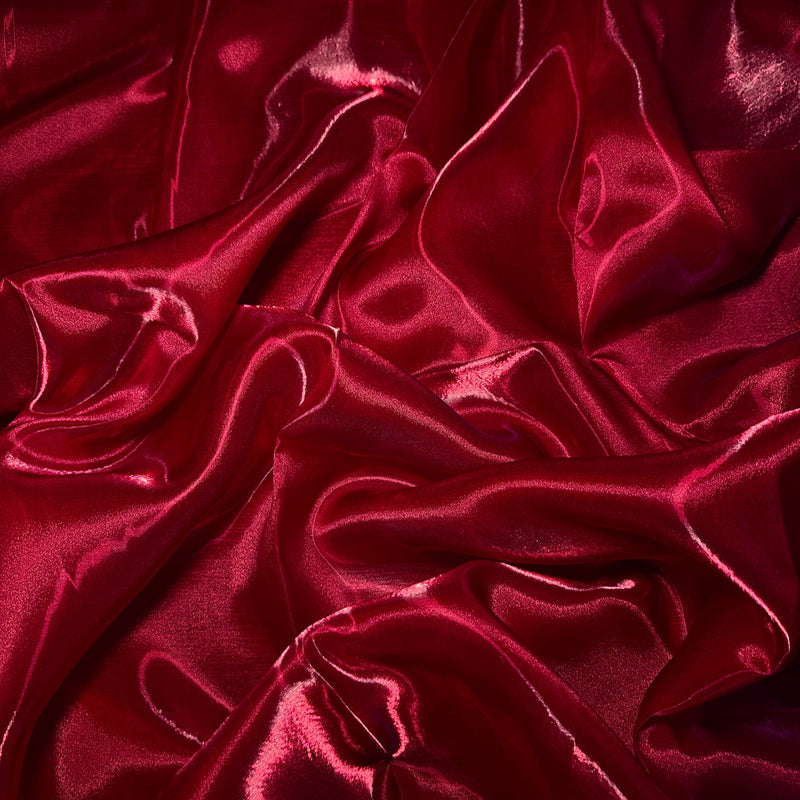 Liquid Shimmery Organza Cranberry Red