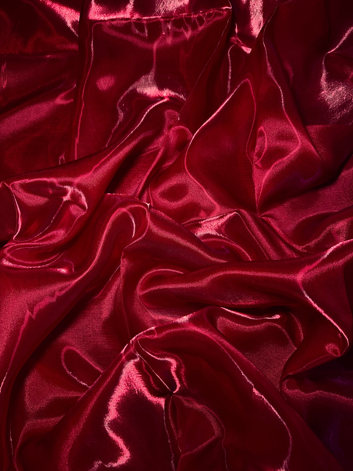 Liquid Shimmery Organza Cranberry Red