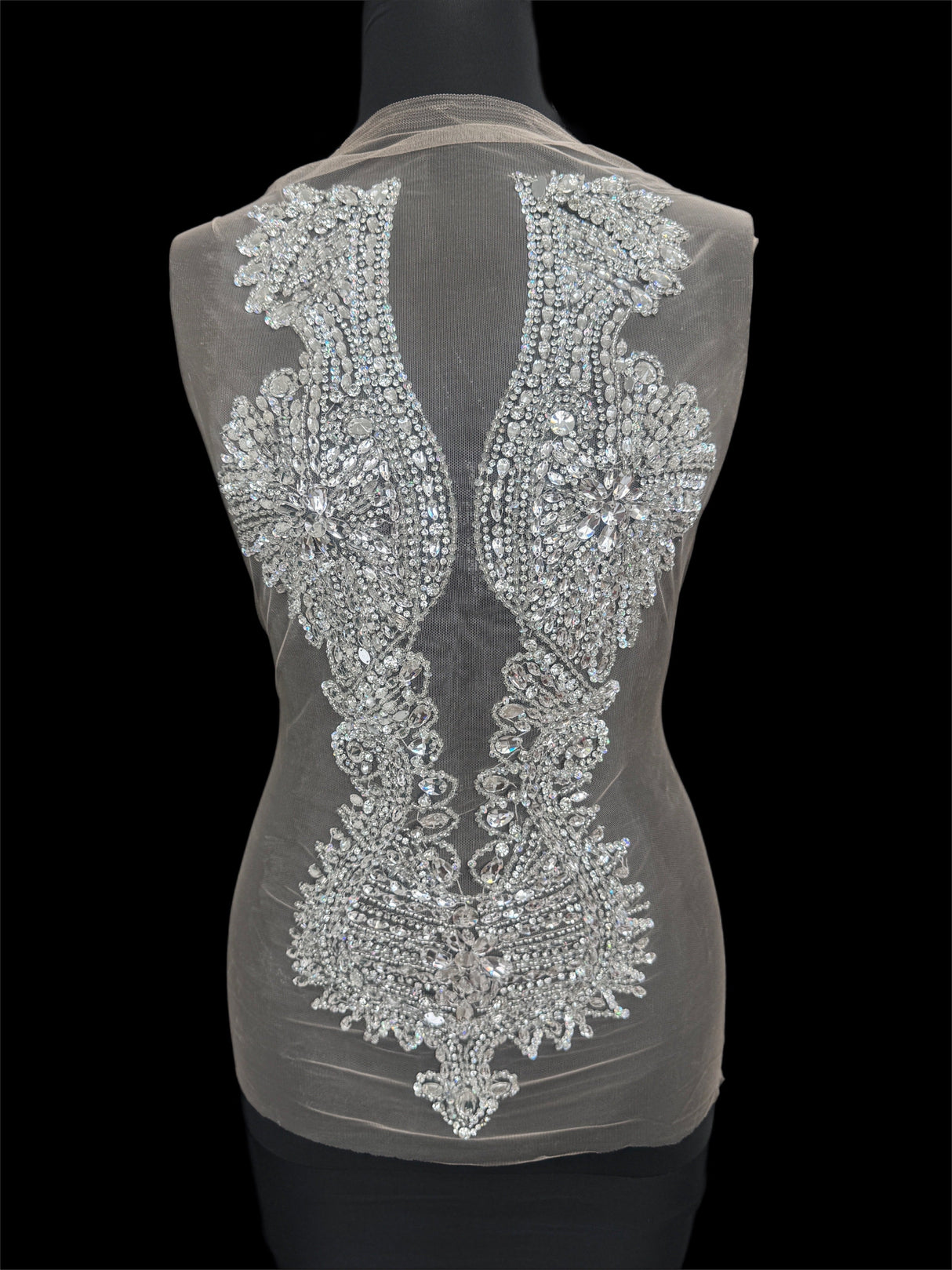Silver Rhinestone Bodice Appliqué