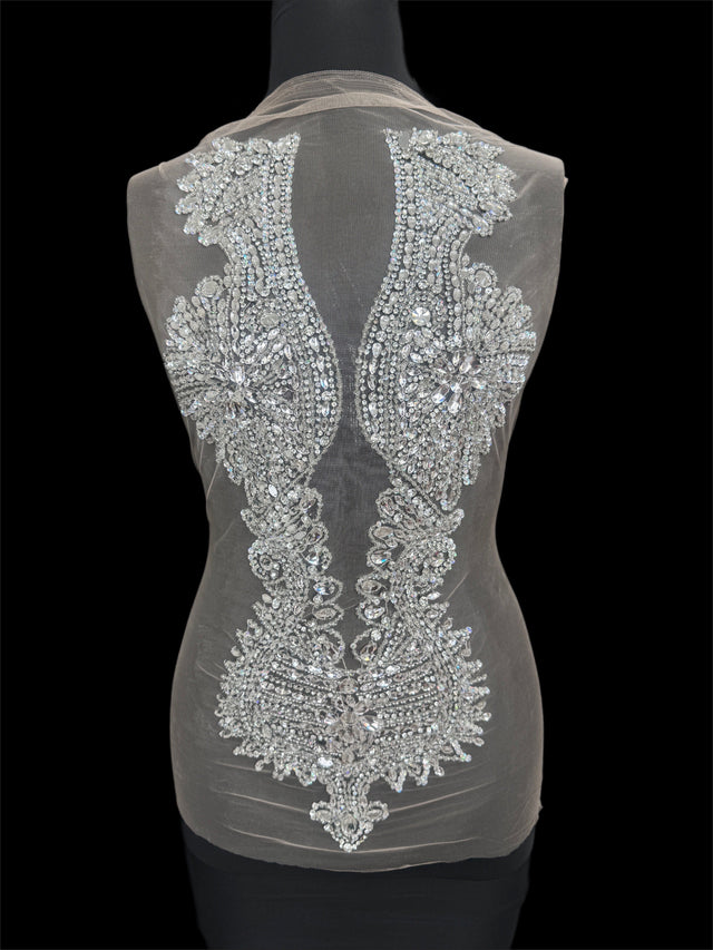 Silver Rhinestone Bodice Appliqué