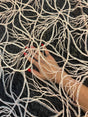 Stretch Sequin Embroidered Mesh Peach