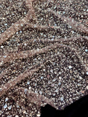 Beaded Sequin Pearl Mesh Lace Powder Pink