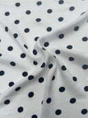 Printed Rayon Challis Black Polka Dots