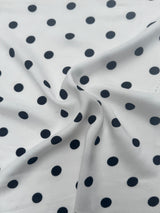 Printed Rayon Challis Black Polka Dots