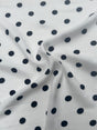 Printed Rayon Challis Black Polka Dots