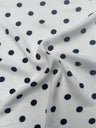 Printed Rayon Challis Black Polka Dots