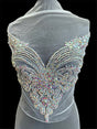Silver Iridescent Rhinestone Bodice Applique