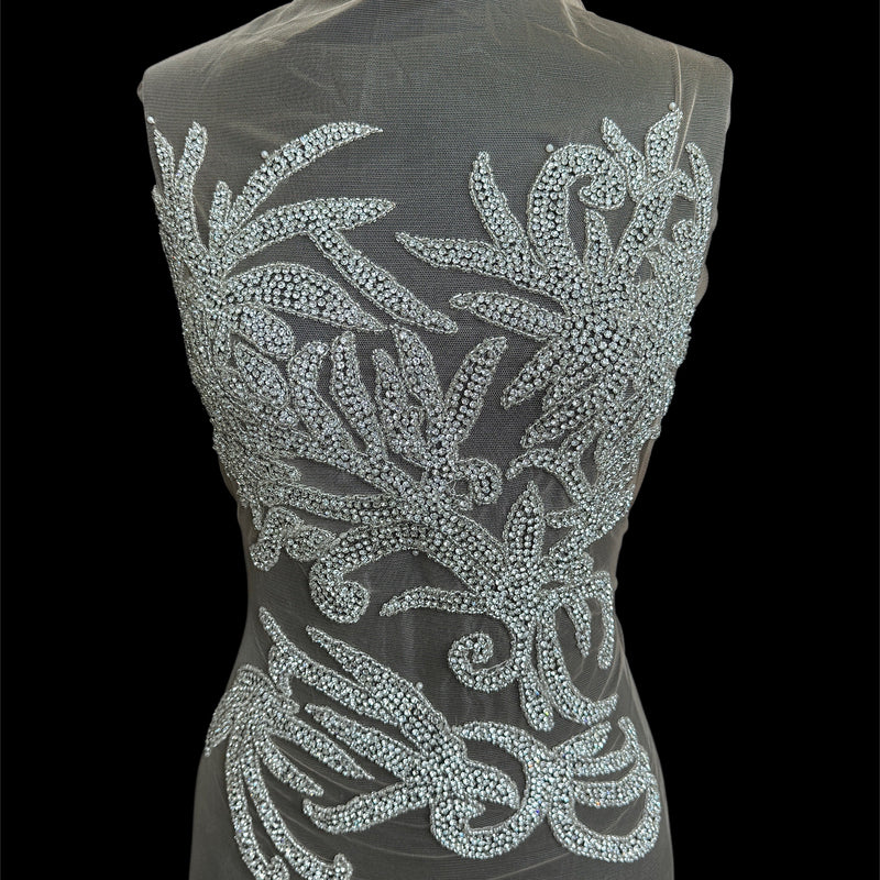 Silver Rhinestone Bodice Applique