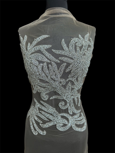Silver Rhinestone Bodice Applique