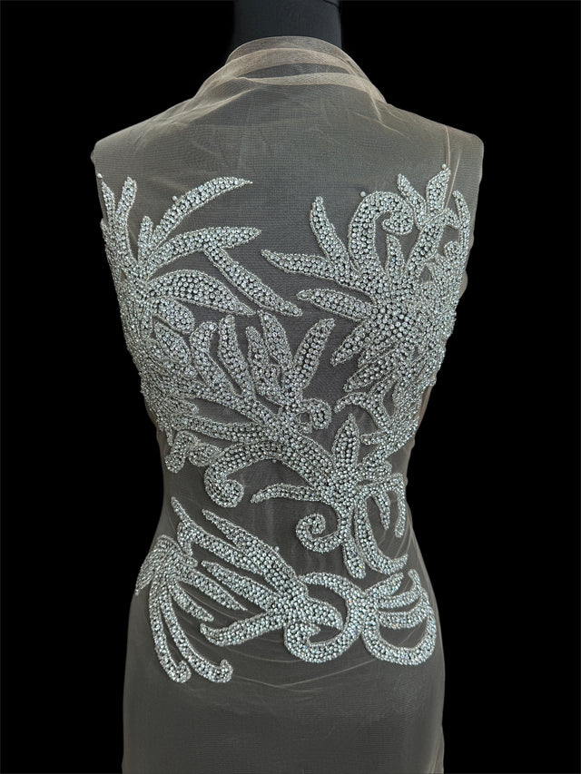 Silver Rhinestone Bodice Applique