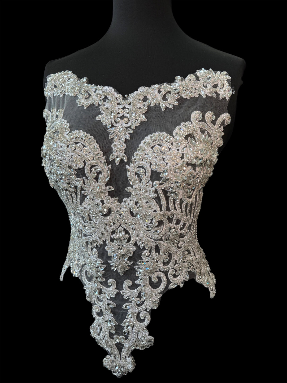 Silver Rhinestone Bodice Applique