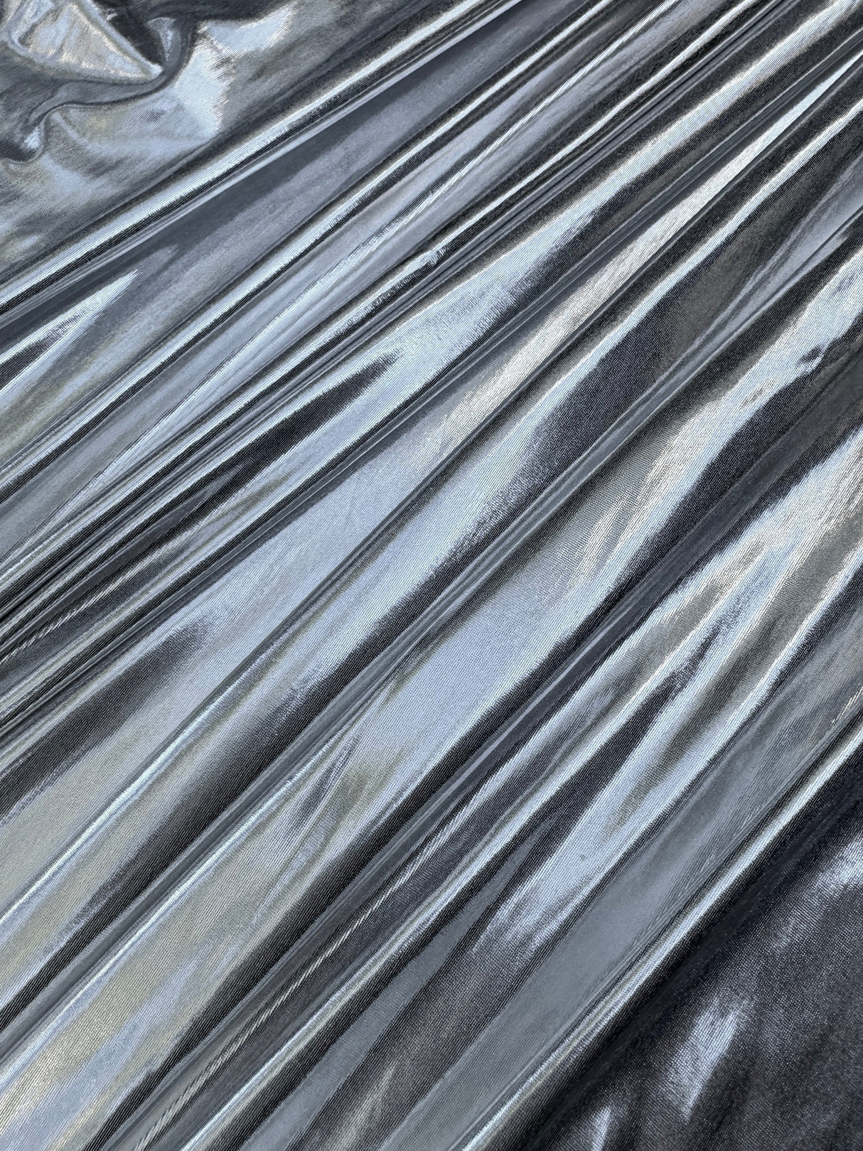 Silver Coated Spandex Pleather