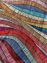 Printed Nylon Spandex Abstract Colorful Wave Lines