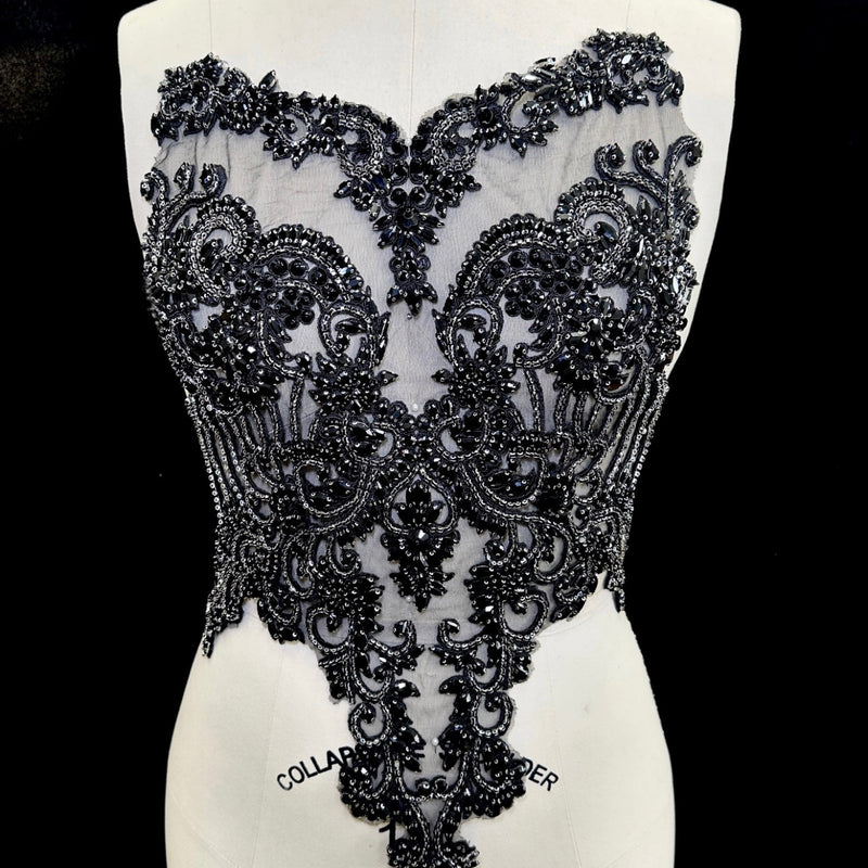 Black Rhinestone Bodice Applique