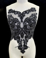 Black Rhinestone Bodice Applique