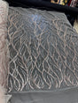 Beaded Sequin Lace on Mesh Dusty Pink
