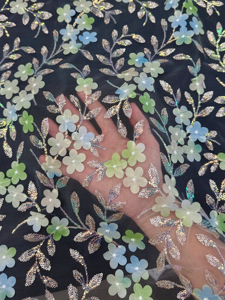 3D Floral Embroidered Tulle