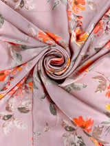 Printed Satin Mauve Floral