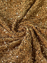 Stretch Sequin Velvet Gold Champagne