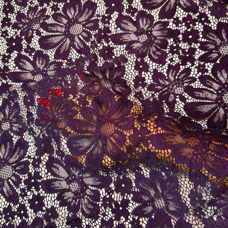 Purple Floral Chantilly Lace