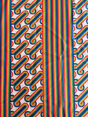 Printed Nylon Spandex White Retro Rainbow Graphic