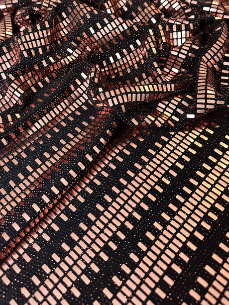 Stretch Mirror Sequin Knit Rose Gold