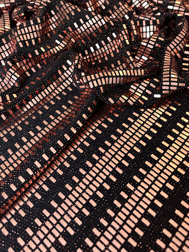 Stretch Mirror Sequin Knit Rose Gold