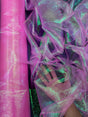Iridescent Crushed Organza Hot Pink