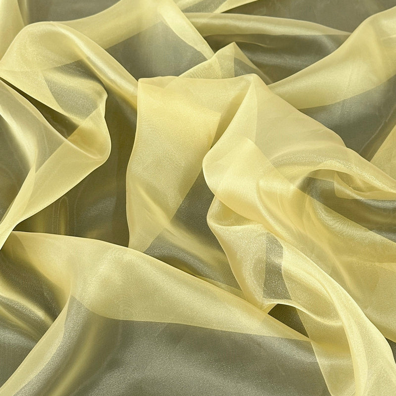 Sheer Crystal Organza Banana Yellow