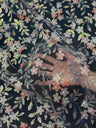 3D Floral Embroidered Tulle Peach Multicolor