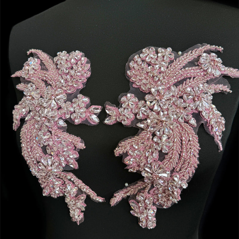 Baby Pink Rhinestone Applique