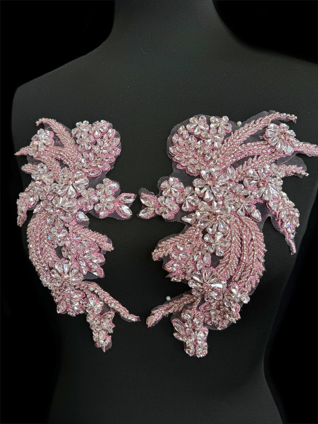 Baby Pink Rhinestone Applique