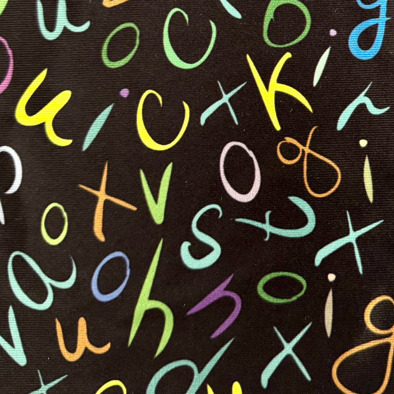 Printed Nylon Spandex Multicolor Letter Scribble