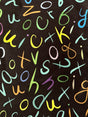 Printed Nylon Spandex Multicolor Letter Scribble