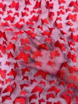 3D Butterfly Lace Red