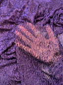 Stretch Bugle Beaded Power Mesh Purple