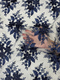 3D Flower Scalloped Mesh Lace Navy