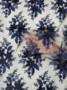 3D Flower Scalloped Mesh Lace Navy