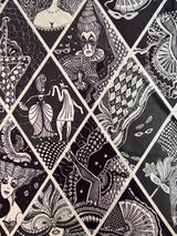 Printed Nylon Spandex Midnight Stories Black