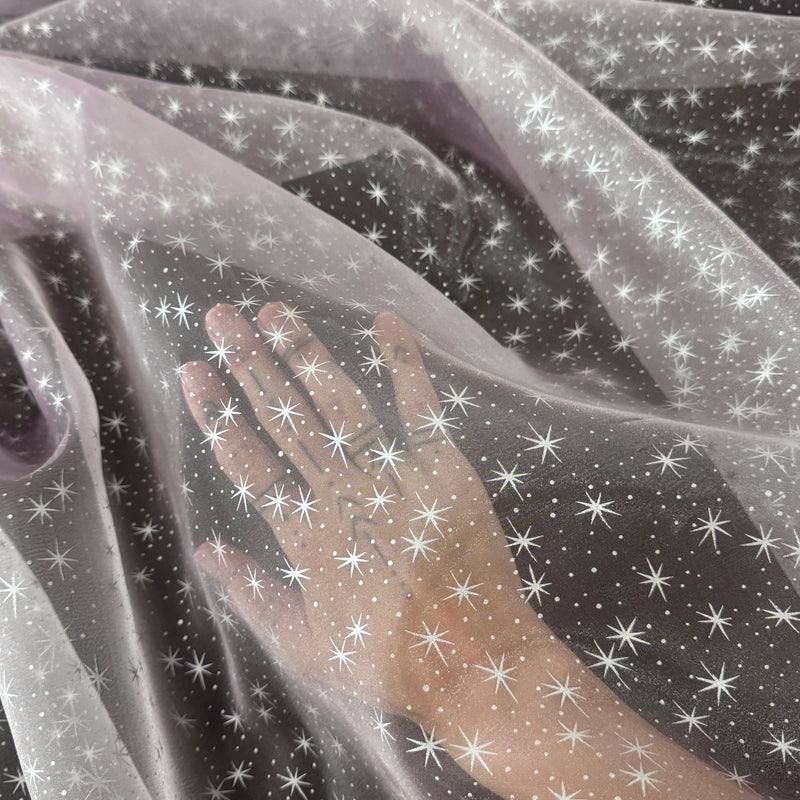 Sheer Star Organza Baby Pink