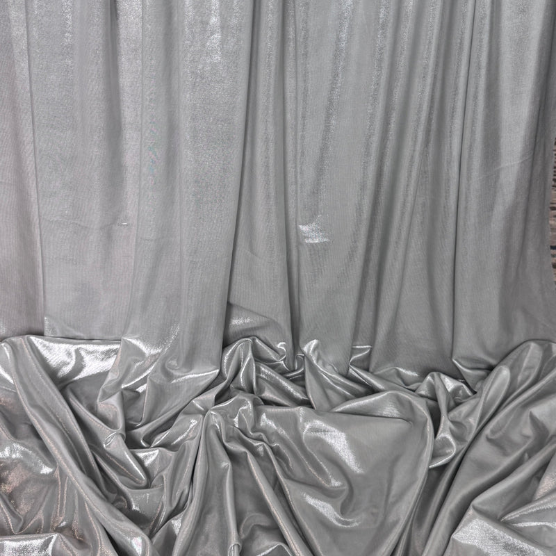 Shiny Foiled Spandex Light Silver