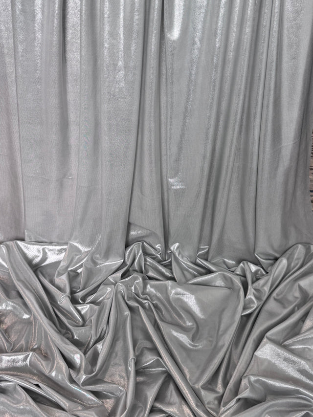 Shiny Foiled Spandex Light Silver