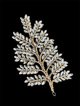 Gold Silver Bridal Leaves Rhinestone Applique