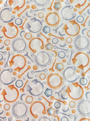 Printed Nylon Spandex White Abstract Piercing