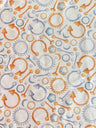 Printed Nylon Spandex White Abstract Piercing