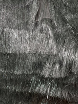 Silver Metallic Fringe Mesh Fabric