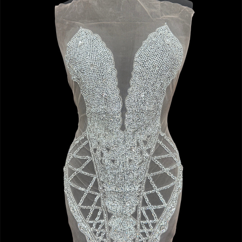 Silver Rhinestone Bodice Appliqué