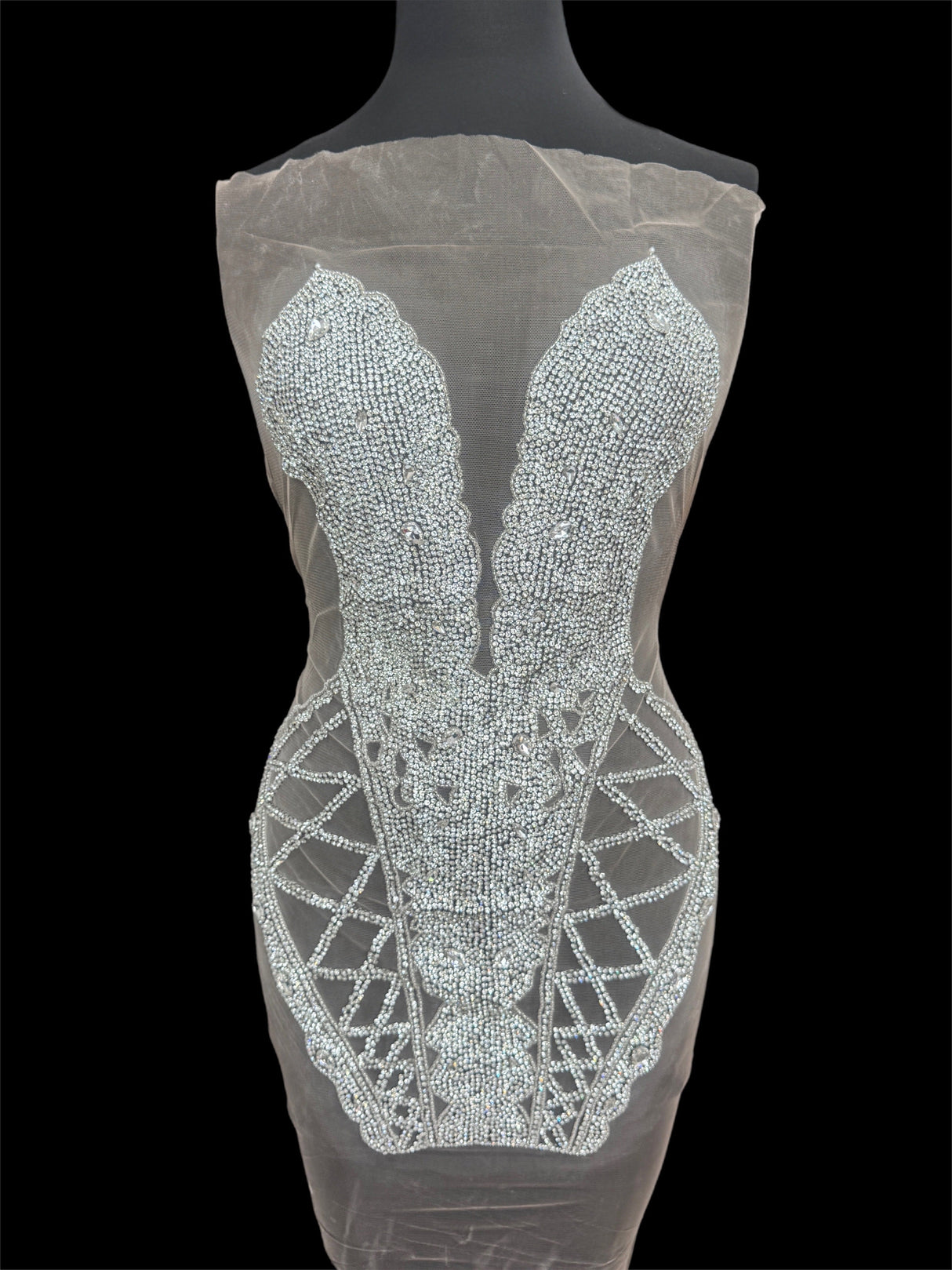 Silver Rhinestone Bodice Appliqué