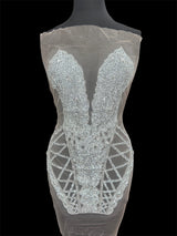 Silver Rhinestone Bodice Appliqué